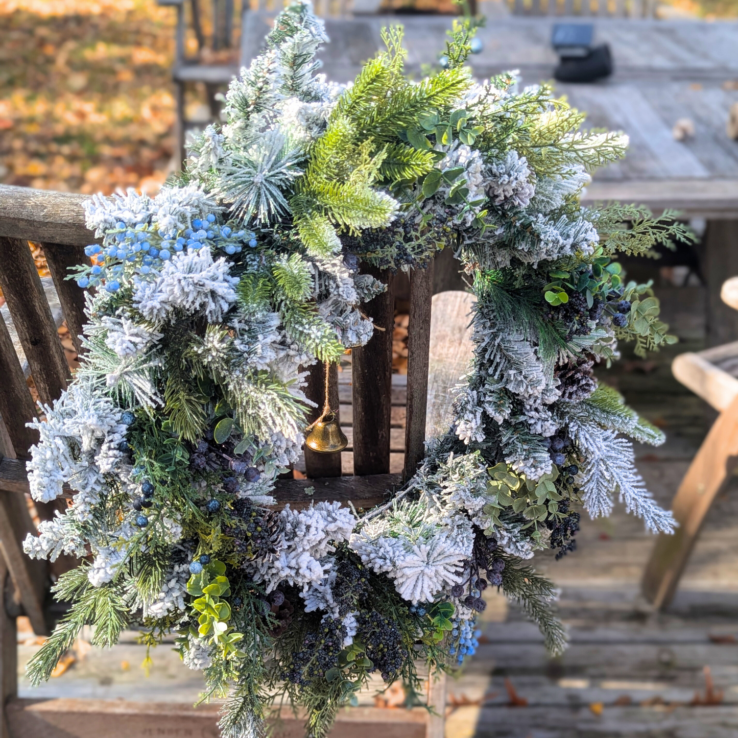 Flocked Christmas Wreath for Winter Decor | White Winter Wreath | Christmas Front Door Wreath | Flocked Christmas Pine Wreath