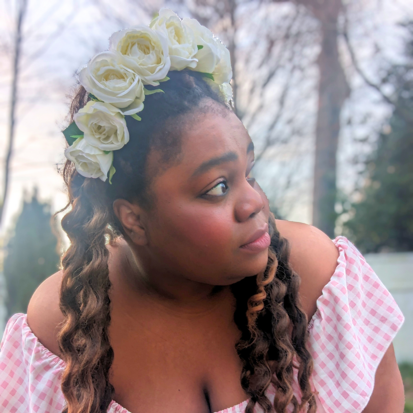 Enchanting White Rose Floral Crown | Perfect for Renaissance Fairs, Weddings, and Special Events