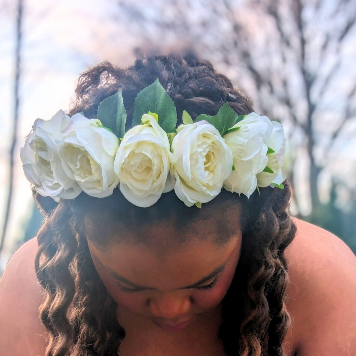 Enchanting White Rose Floral Crown | Perfect for Renaissance Fairs, Weddings, and Special Events