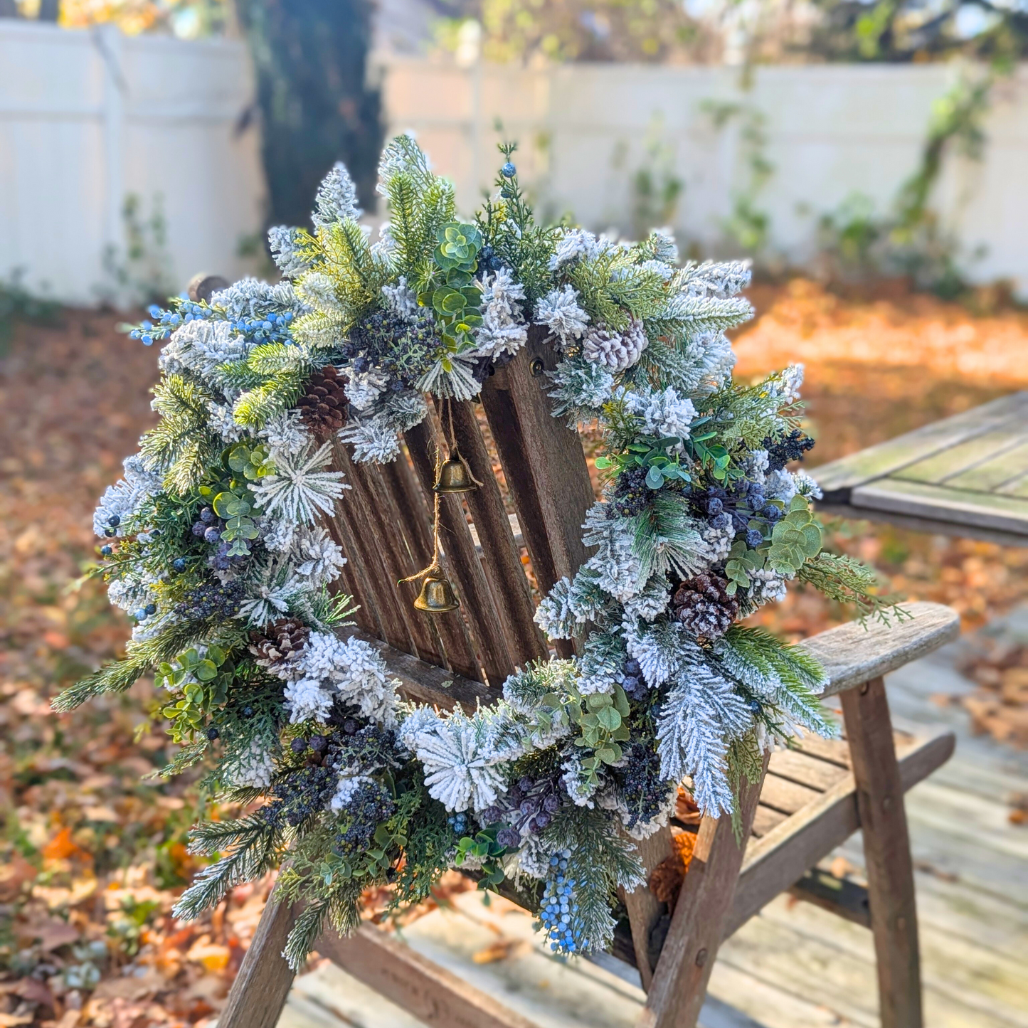 Flocked Christmas Wreath for Winter Decor | White Winter Wreath | Christmas Front Door Wreath | Flocked Christmas Pine Wreath